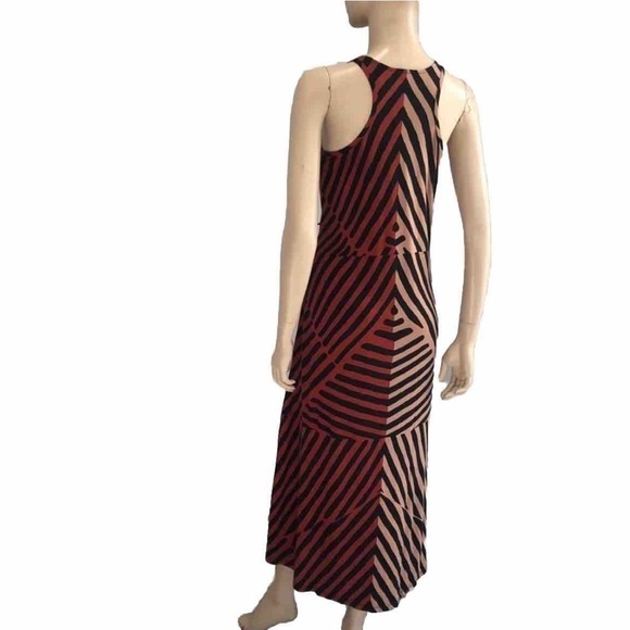 LOFT maxi dress Chevron brown, black& orange - Picture 2 of 13